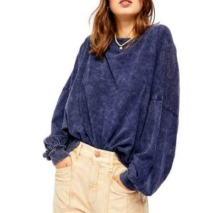 Free People Navy Sweatshirt